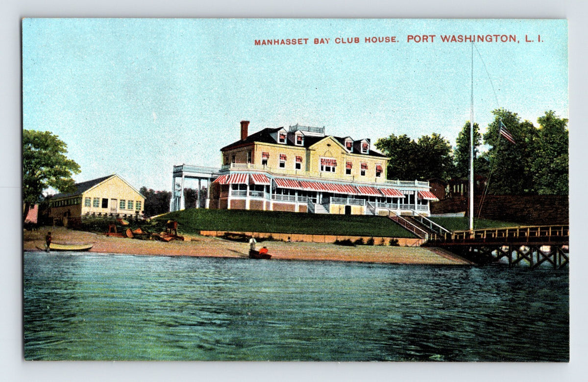 Port Washington New York Long Island Manhasset Bay Club House 1910s Postcard