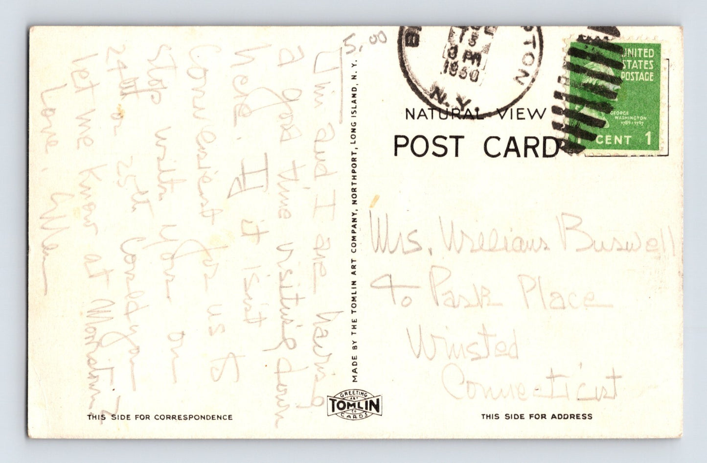 Bridgehampton New York Long Island St Ann Episcopal Church 1950 Postcard Posted