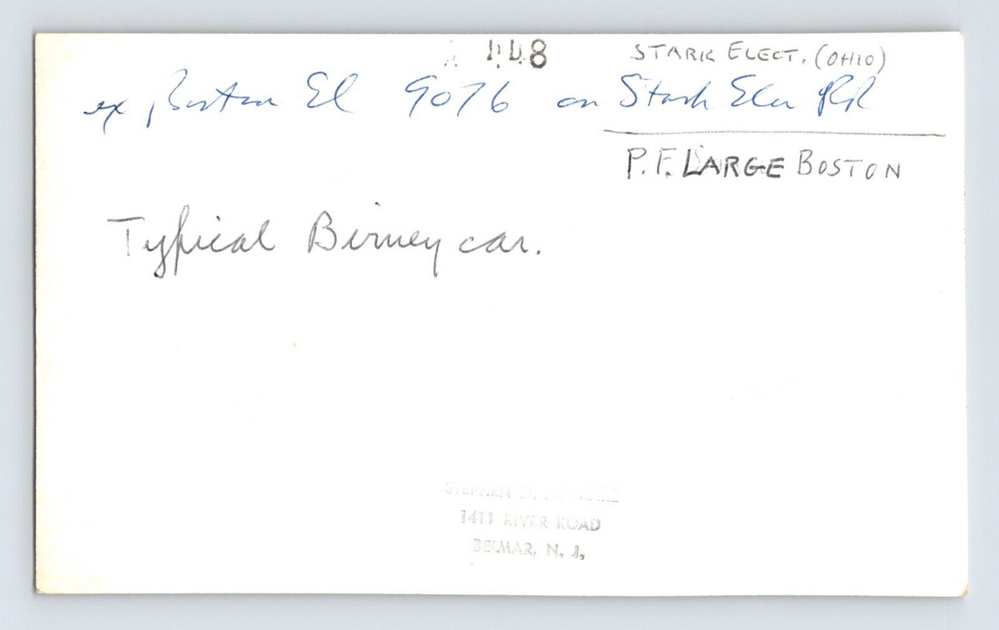 Stark Electric Railway Canton Ohio 1940s Street Car Damascus Photo 3 x 5