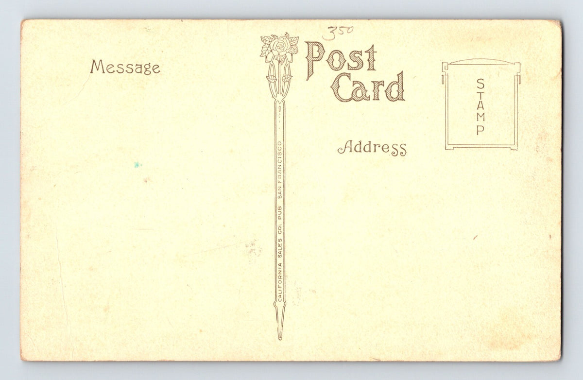 San Francisco California Hotel Von Dorn Lobby 1910s Postcard Unposted