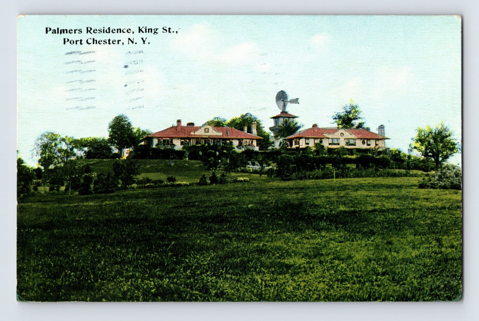 Port Chester New York Palmer residence King Street estate hilltop house 1912 postcard