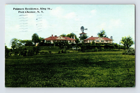 Port Chester New York Palmer residence King Street estate hilltop house 1912 postcard