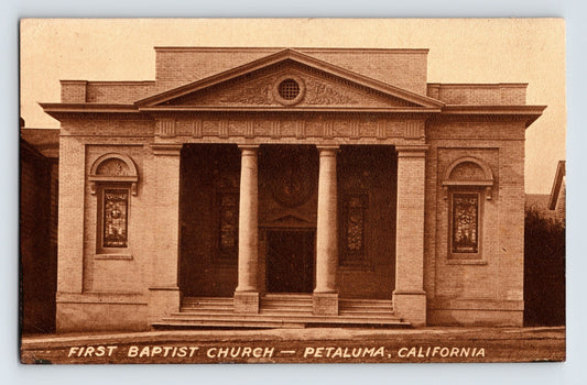 Petaluma California First Baptist Church 1910s Postcard Unposted Divided