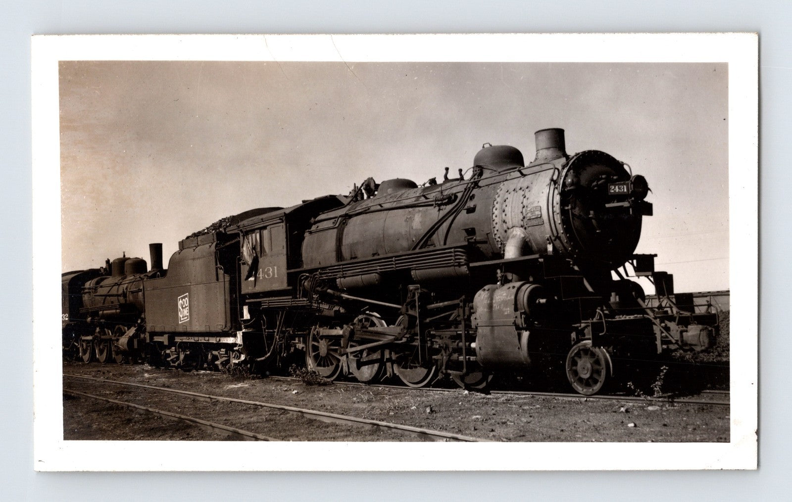 Soo Line Railroad 2-8-0 steam locomotive train Fond du Lac Wisconsin photograph 1940s