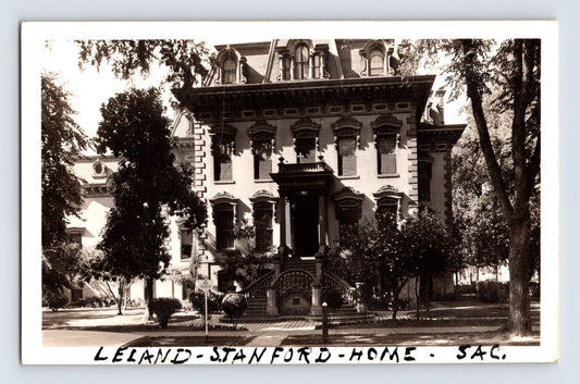 Sacramento California Leland Stanford Residence 1940s Postcard Unposted