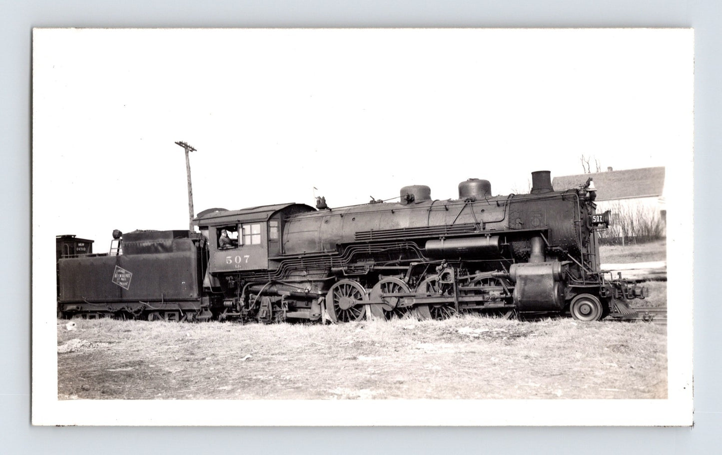 Milwaukee Road 2-8-2 steam locomotive 1942 Ripon Wisconsin photograph