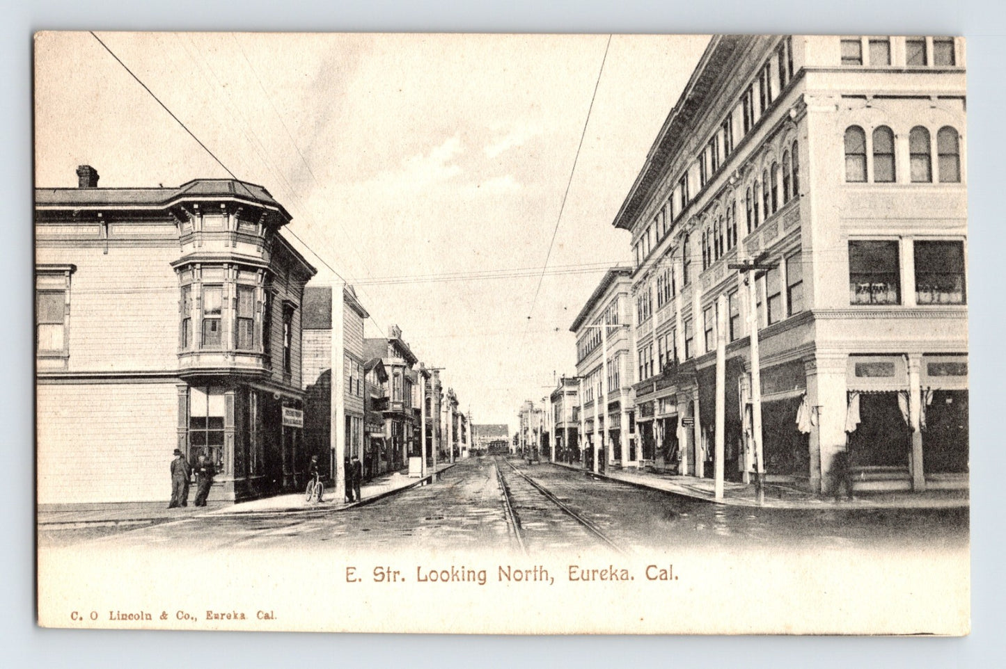 Eureka California E Street Looking North Pre 1907 Undivided Back Postcard