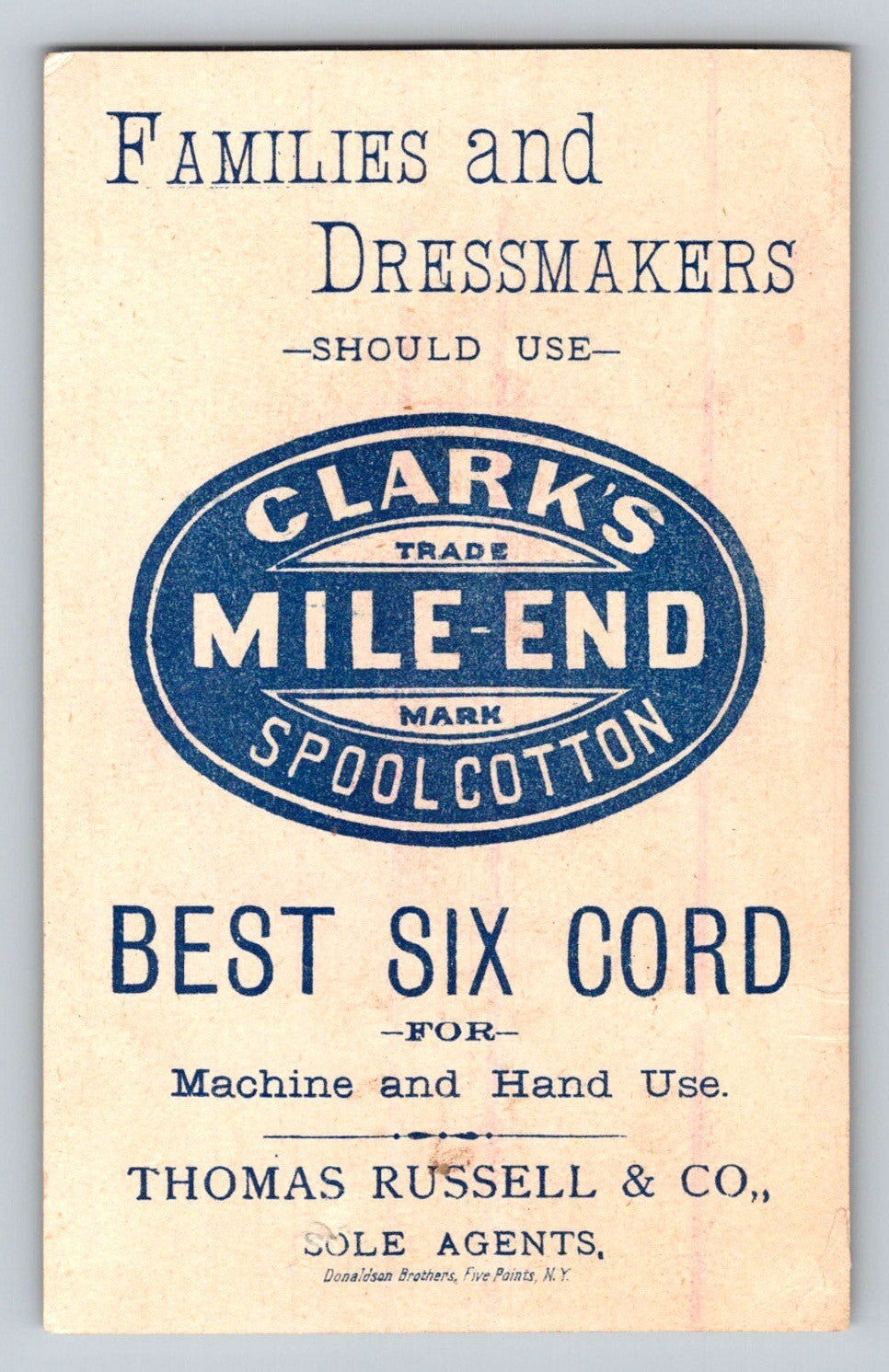 Clarks Mile End Spool Cotton 1890s Victorian Trade Card Clowns Circus 4.5 x 3