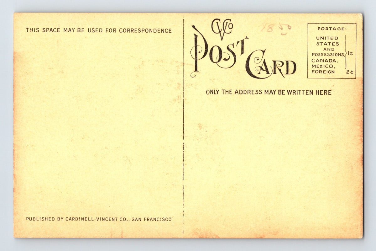 Berkeley California Downtown Aerial 1920s Postcard Unposted Divided Sepia