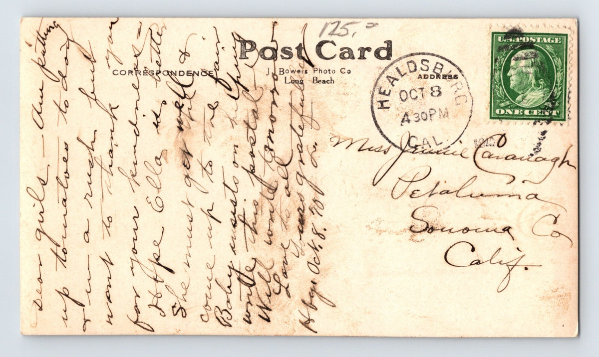 Healdsburg California Catholic Church Priest Portrait 1910 Postcard RPPC Posted Divided