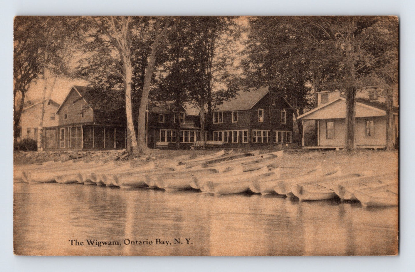 Ontario Bay New York Wigwam Lodge Hotel 1910s Postcard Posted