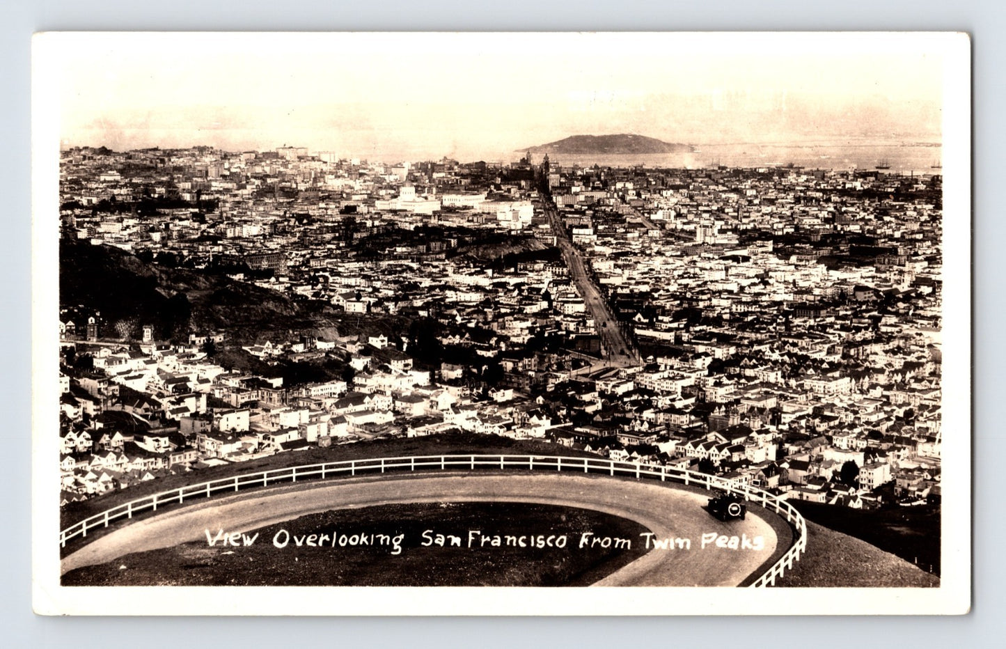 San Francisco California Twin Peaks Overlook Panorama 1930s Photo 3.5 x 6
