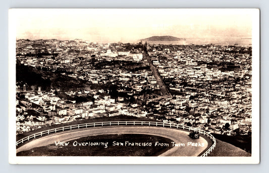 San Francisco California Twin Peaks Overlook Panorama 1930s Photo 3.5 x 6