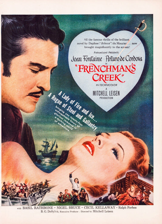 Frenchmans Creek 1945 movie advertisement Joan Fontaine Arturo de Cordova Technicolor film poster style print ad