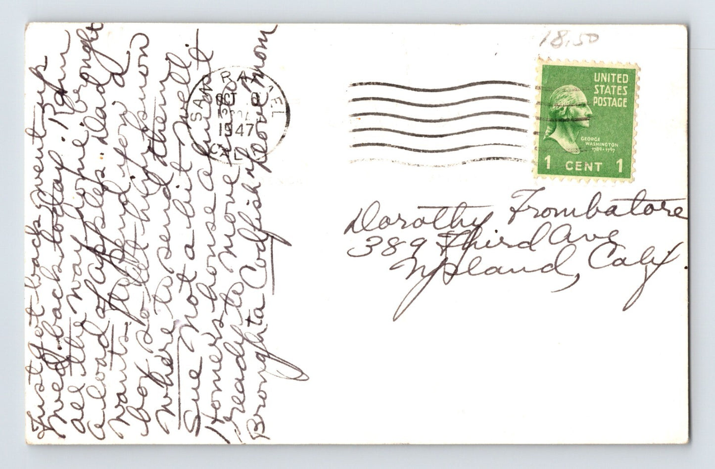 Mendocino California Noyo Harbor Boats 1947 RPPC Postcard Posted