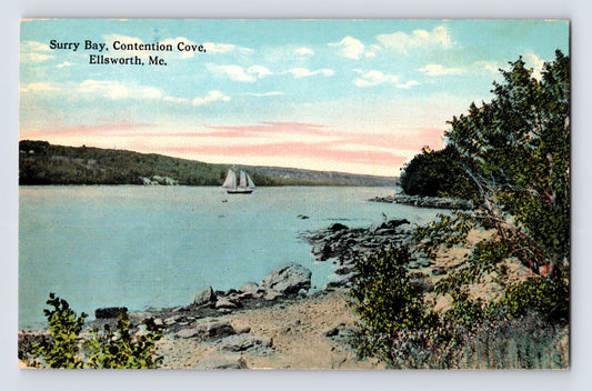 Ellsworth Maine Surry Bay Contention Cove 1910s Postcard Unposted Divided Back