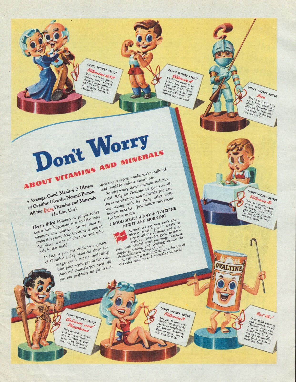 Ovaltine Chocolate Milk 1943 WW2 Print Ad Full Page 10.5 x 13.5